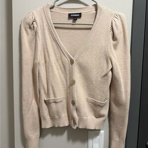 Express Women's Beige Button-Up Cardigan